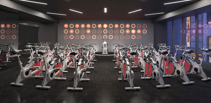 Spin studio at the gym